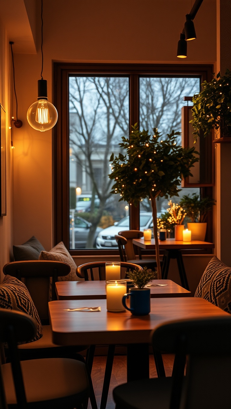 25 Cozy Ideas for Scandinavian Hygge-Inspired Coffee Spaces - 1. Embrace Soft Lighting with Fairy Lights