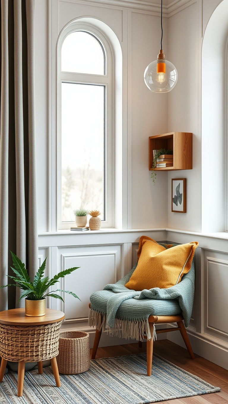 25 Cozy Ideas for Scandinavian Hygge-Inspired Coffee Spaces - 8. Design a Reading Corner with a Chair