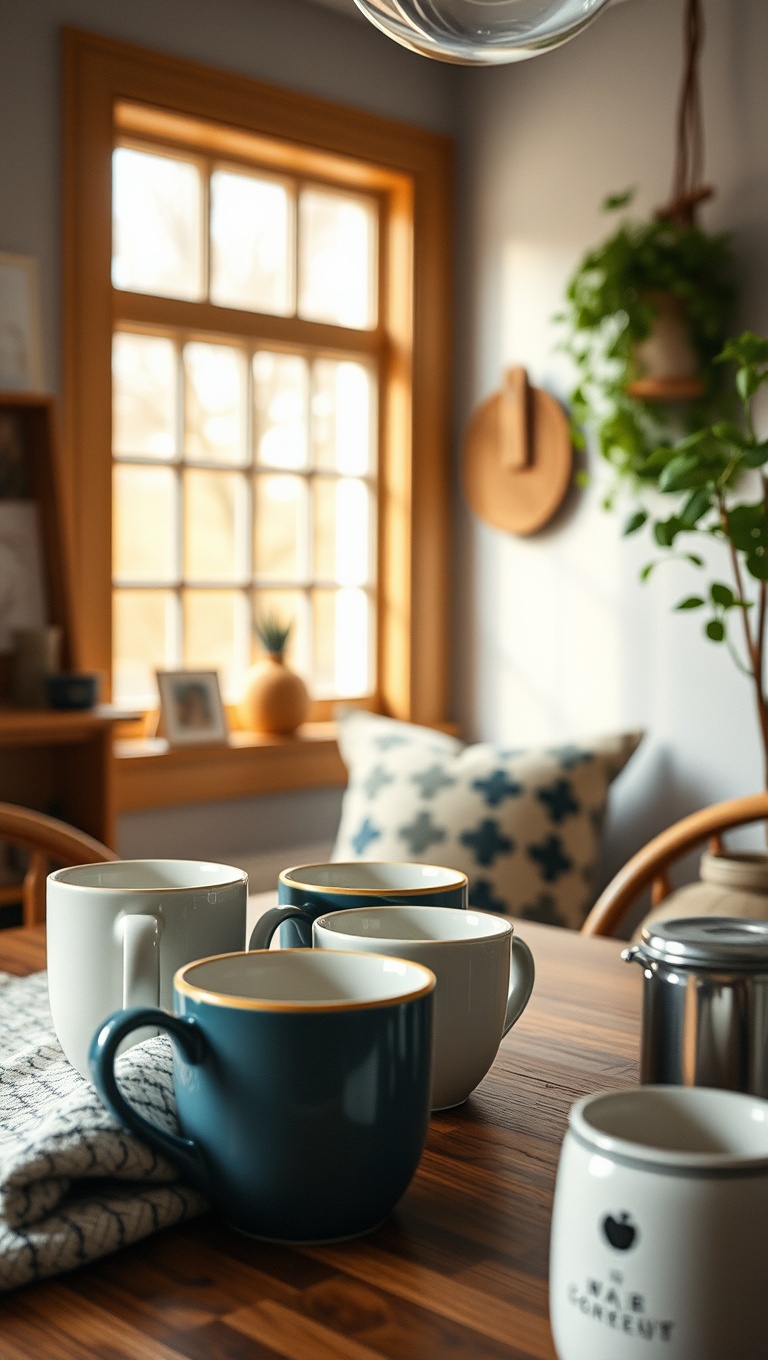 25 Cozy Ideas for Scandinavian Hygge-Inspired Coffee Spaces - 6. Use Vintage Mugs for a Personal Touch