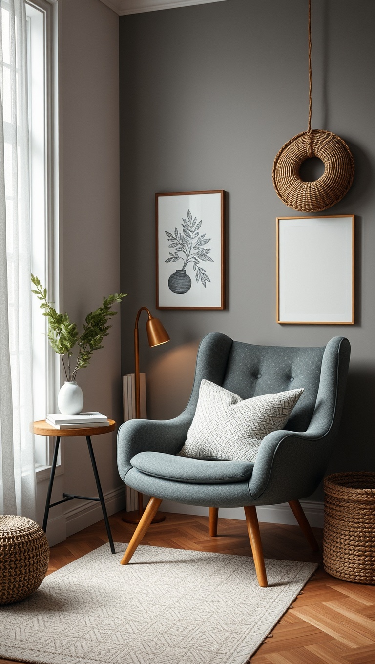 25 Cozy Scandinavian Minimalist Ideas to Transform Your Space - 5. Create a Reading Nook with a Comfy Chair