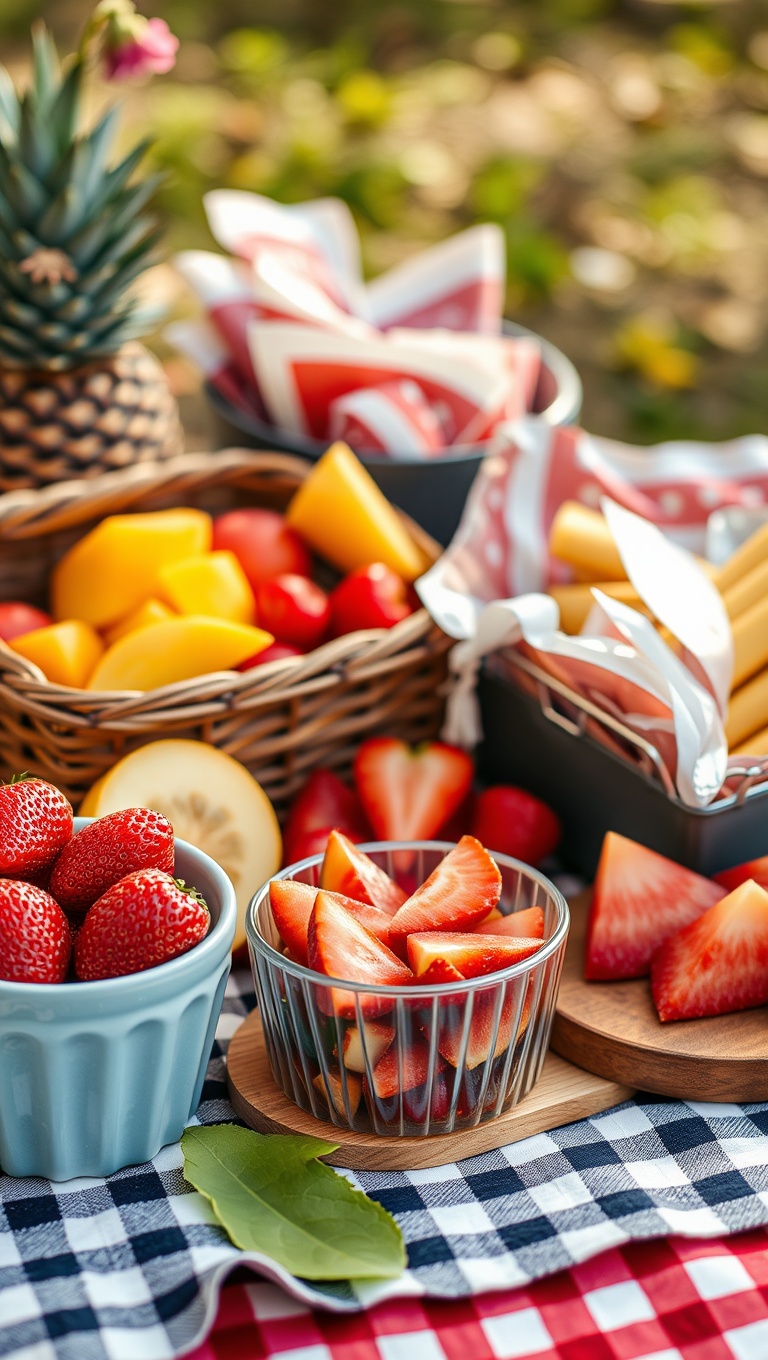 25 Creative Ways to Set Up a Seasonal Fruit and Snack Bar - 23. Picnic Perfection: Portable Snack Packs