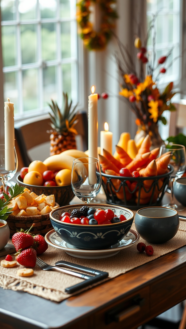 25 Creative Ways to Set Up a Seasonal Fruit and Snack Bar - 25. Gorgeous Table Settings: Decorate with Style!