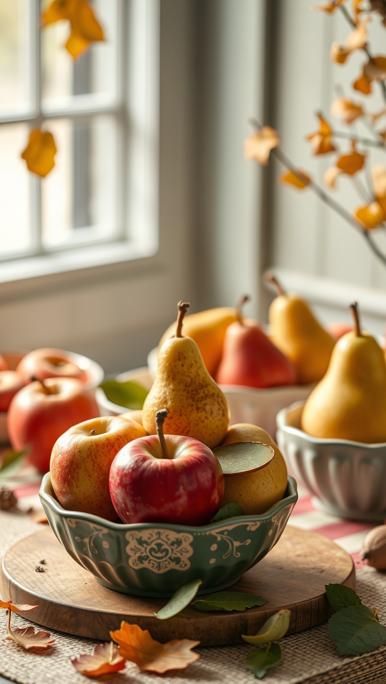 25 Creative Ways to Set Up a Seasonal Fruit and Snack Bar - 4. Autumn Harvest: Apples and Pears Delight