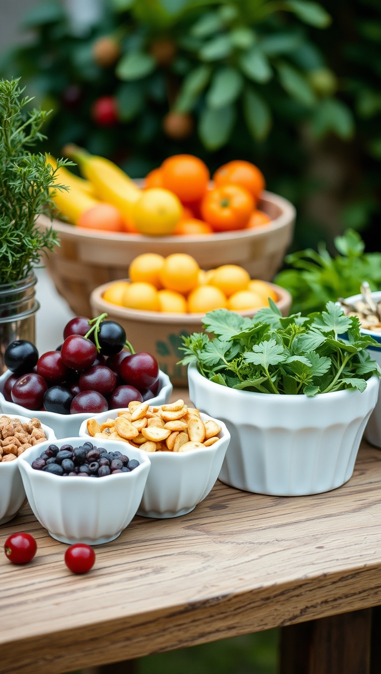 25 Creative Ways to Set Up a Seasonal Fruit and Snack Bar - 16. Garden Fresh: Herb Accents for Flavor