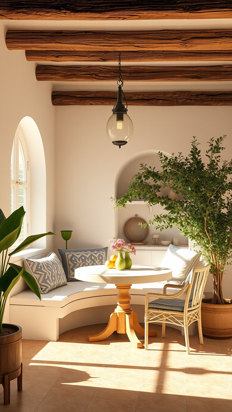 25 Bright and Cheery Ideas for Your Mediterranean Breakfast Nook - 20. Choose a Statement Light Fixture
