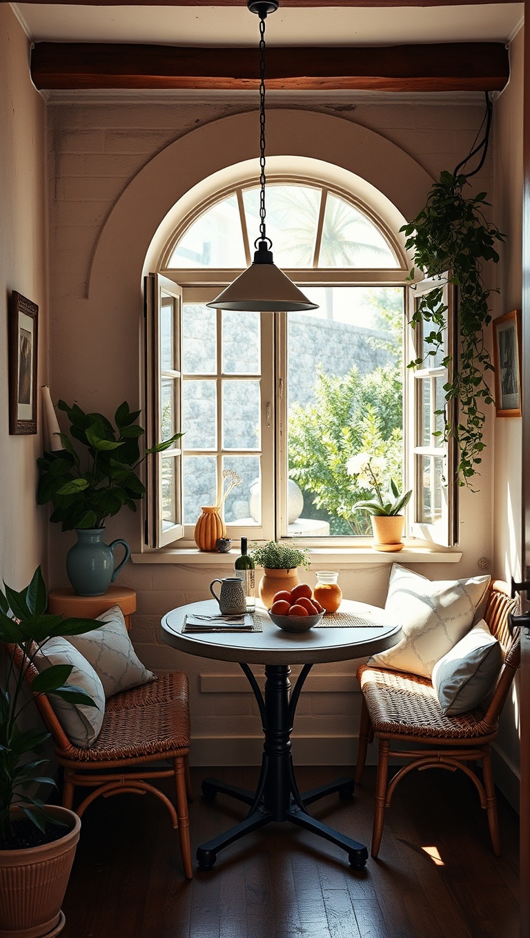 25 Bright and Cheery Ideas for Your Mediterranean Breakfast Nook - 14. Use Vintage Finds for Unique Flair