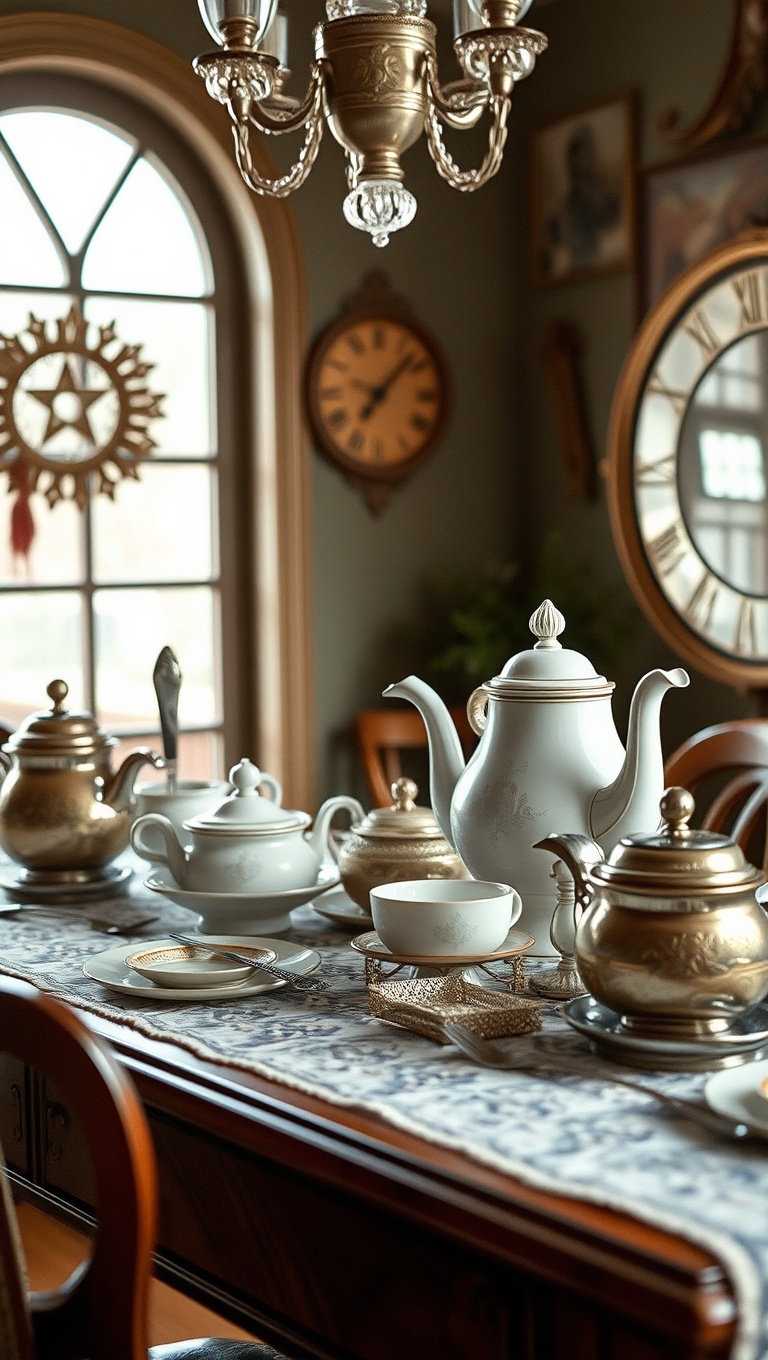 25 Charming Vintage Tea Station Ideas to Delight Your Guests - 11. Vintage Silverware: Elevate Your Tea Party