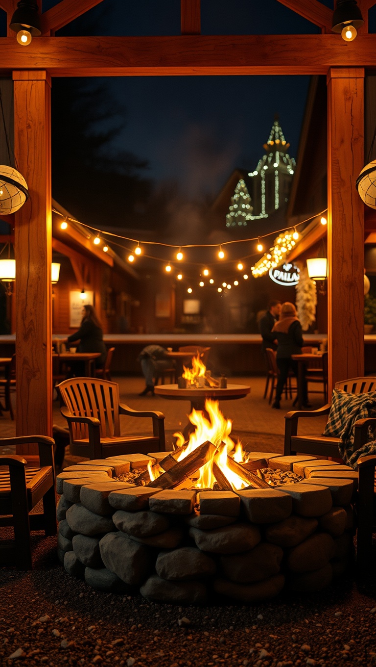 25 Cozy Hot Cider Bar Ideas to Warm Your Heart - 23. A Cozy Fire Pit Outside