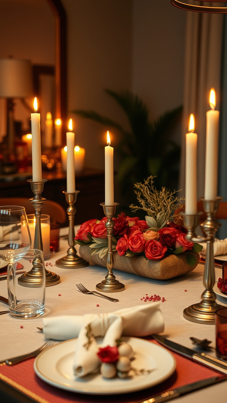 25 Cozy Candlelit Dinner Table Settings to Spark Romance - Cultural Influence: Global Table Settings with Diverse Elements
