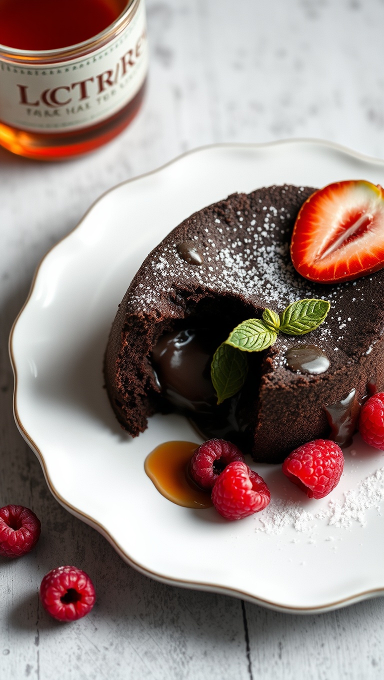 25 Whimsical Dessert and Tea Pairings That Will Delight Your Taste Buds! - 15. Chocolate Lava Cake with Raspberry Leaf Tea