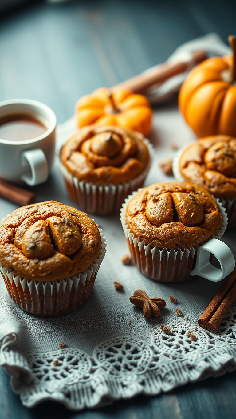 25 Whimsical Dessert and Tea Pairings That Will Delight Your Taste Buds! - 18. Pumpkin Spice Muffins with Chai Latte