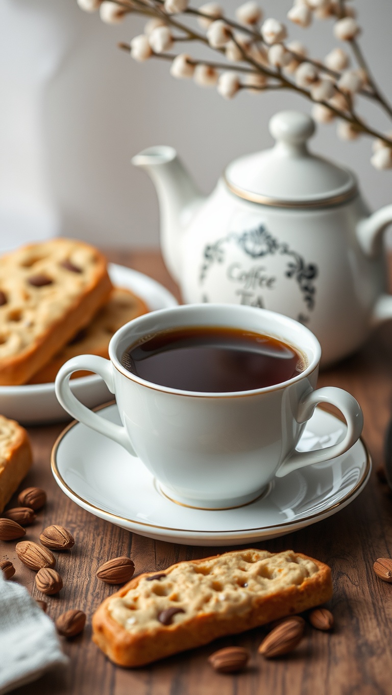 25 Whimsical Dessert and Tea Pairings That Will Delight Your Taste Buds! - 13. Almond Biscotti with Coffee Tea Blend