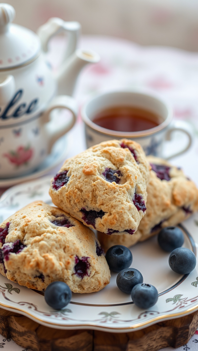 25 Whimsical Dessert and Tea Pairings That Will Delight Your Taste Buds! - 9. Blueberry Scones with English Breakfast Tea