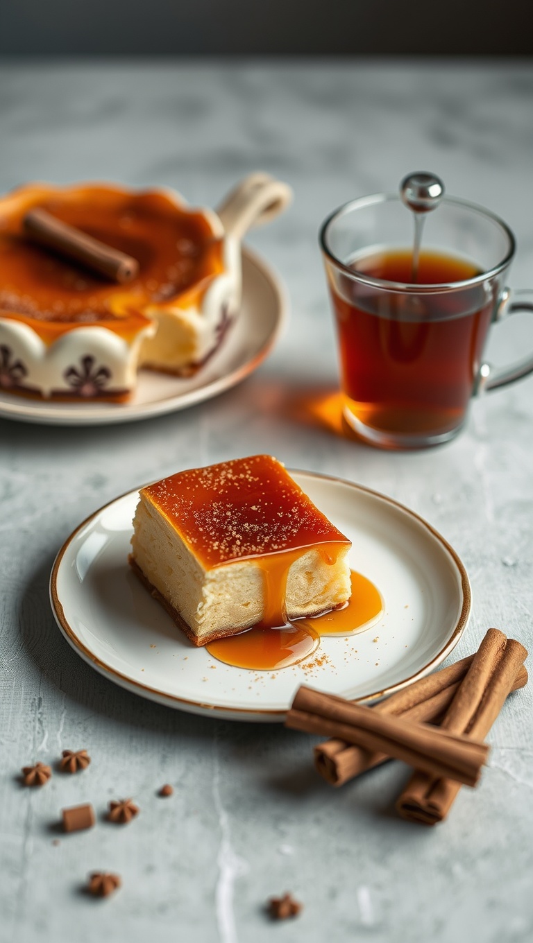 25 Whimsical Dessert and Tea Pairings That Will Delight Your Taste Buds! - 16. Caramel Flan with Cinnamon Tea