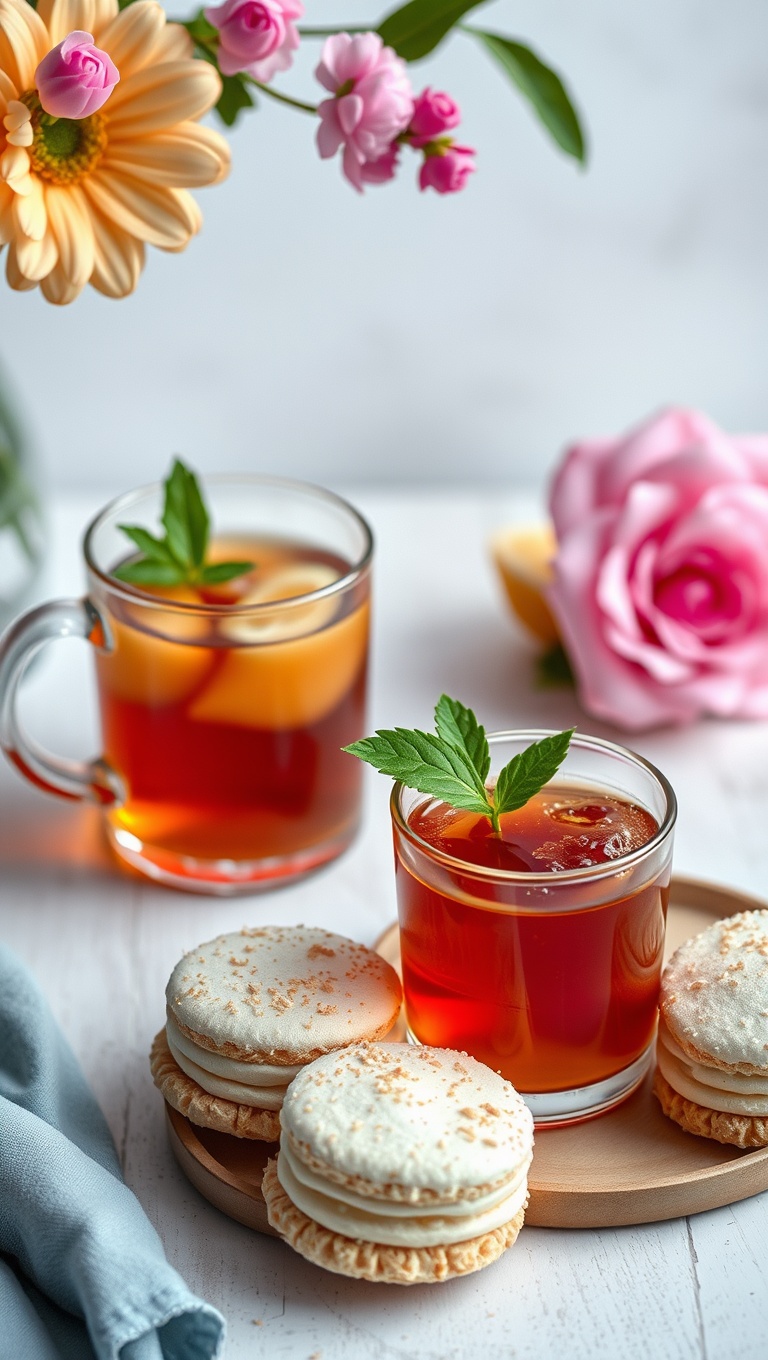25 Whimsical Dessert and Tea Pairings That Will Delight Your Taste Buds! - 25. Coconut Macaroons with Tropical Fruit Tea