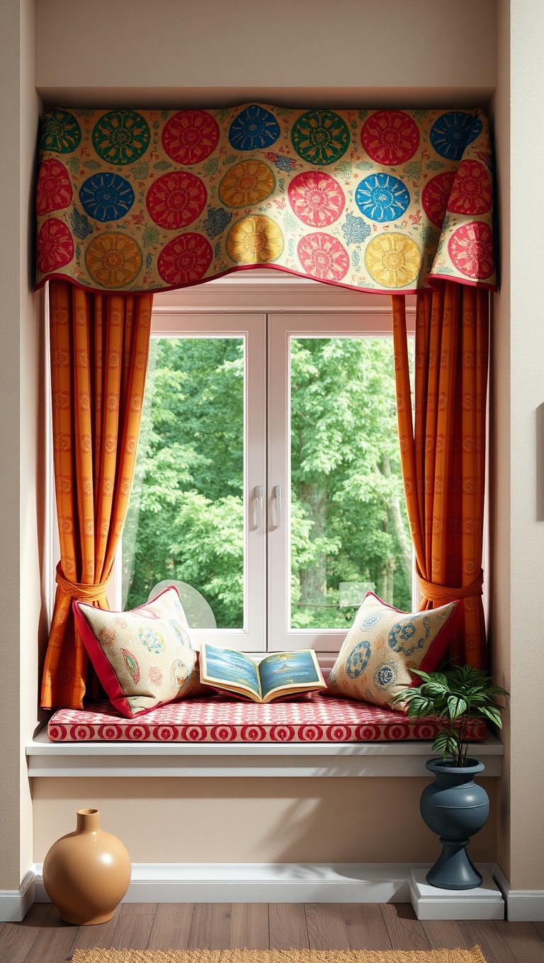 25 Cozy Window Seat Reading Nook Ideas to Spark Your Imagination - 24. A Colorful Reading Canopy