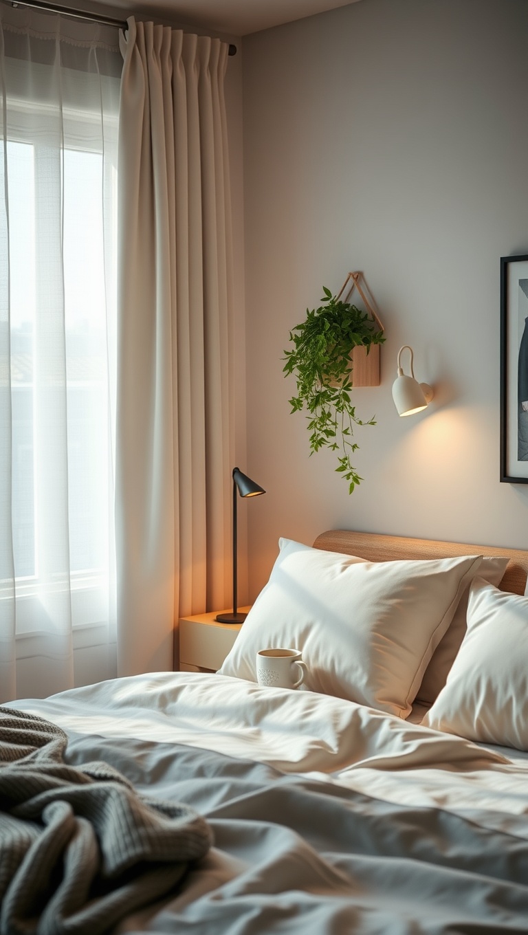 25 Cozy Bedroom Coffee Nook Ideas to Sip and Savor - 18. Soft Lighting: Create a Relaxing Coffee Vibe