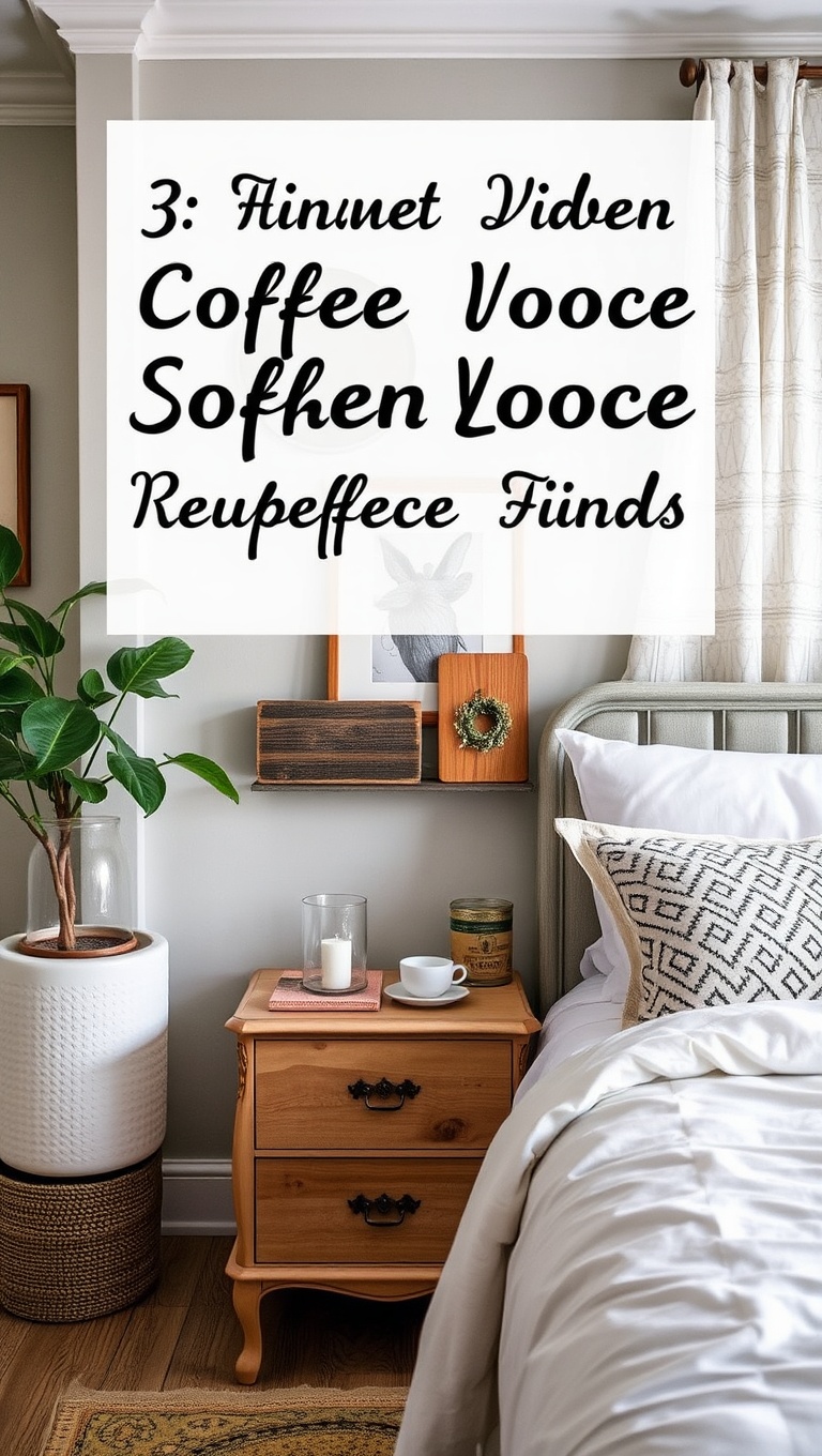 25 Cozy Bedroom Coffee Nook Ideas to Sip and Savor - 3. Vintage Vibes: Repurposed Furniture Finds