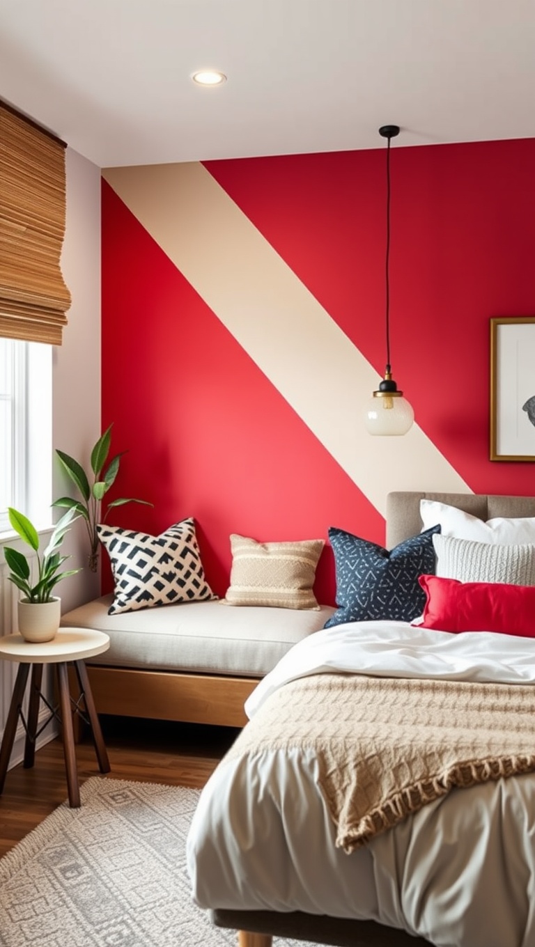 25 Cozy Bedroom Coffee Nook Ideas to Sip and Savor - 19. Colorful Accent Wall: Make Your Nook Pop!
