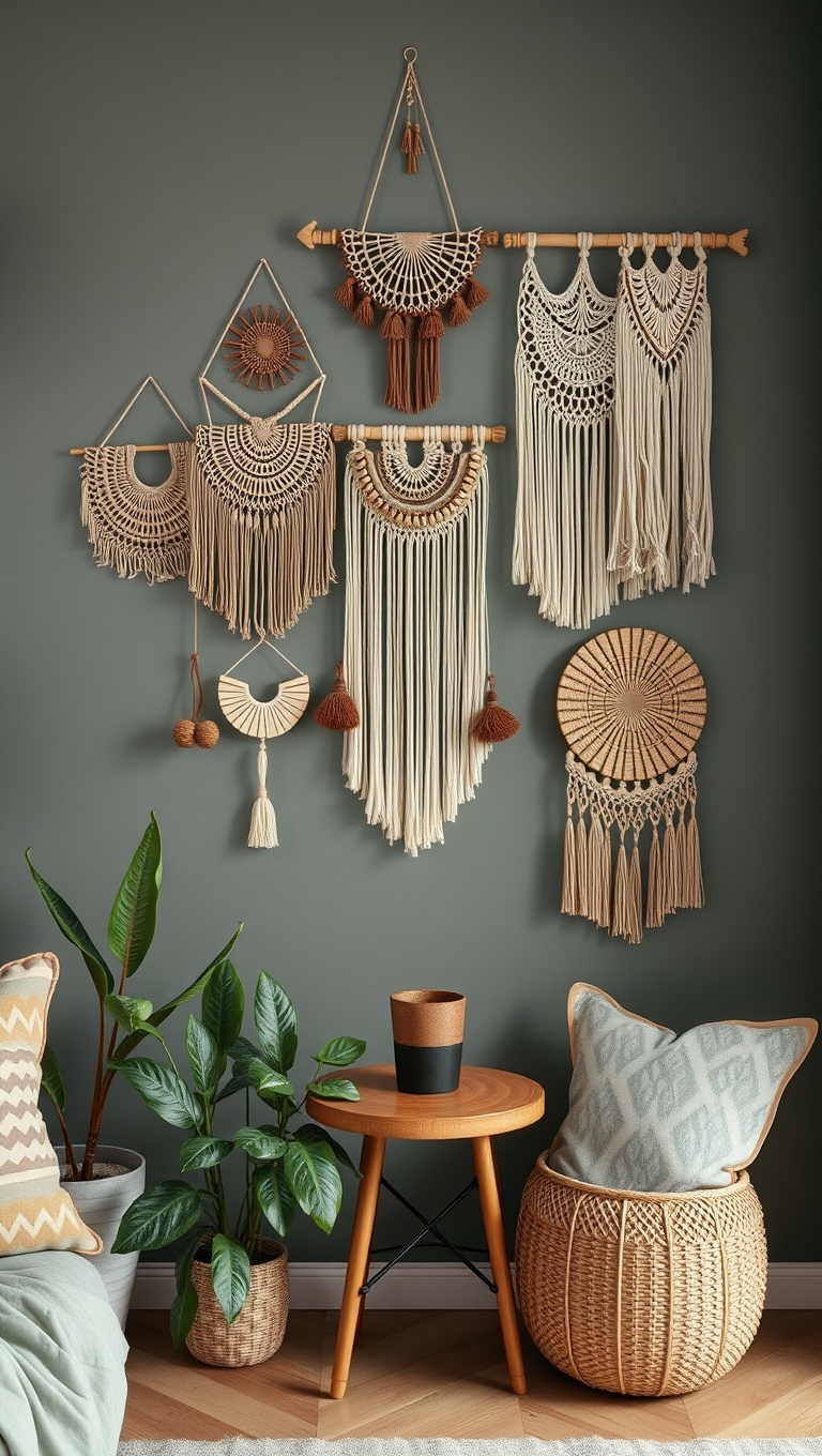 25 Bohemian Coffee Corner Accents to Inspire Your Cozy Nook - 18. Bohemian-Inspired Wall Hangings