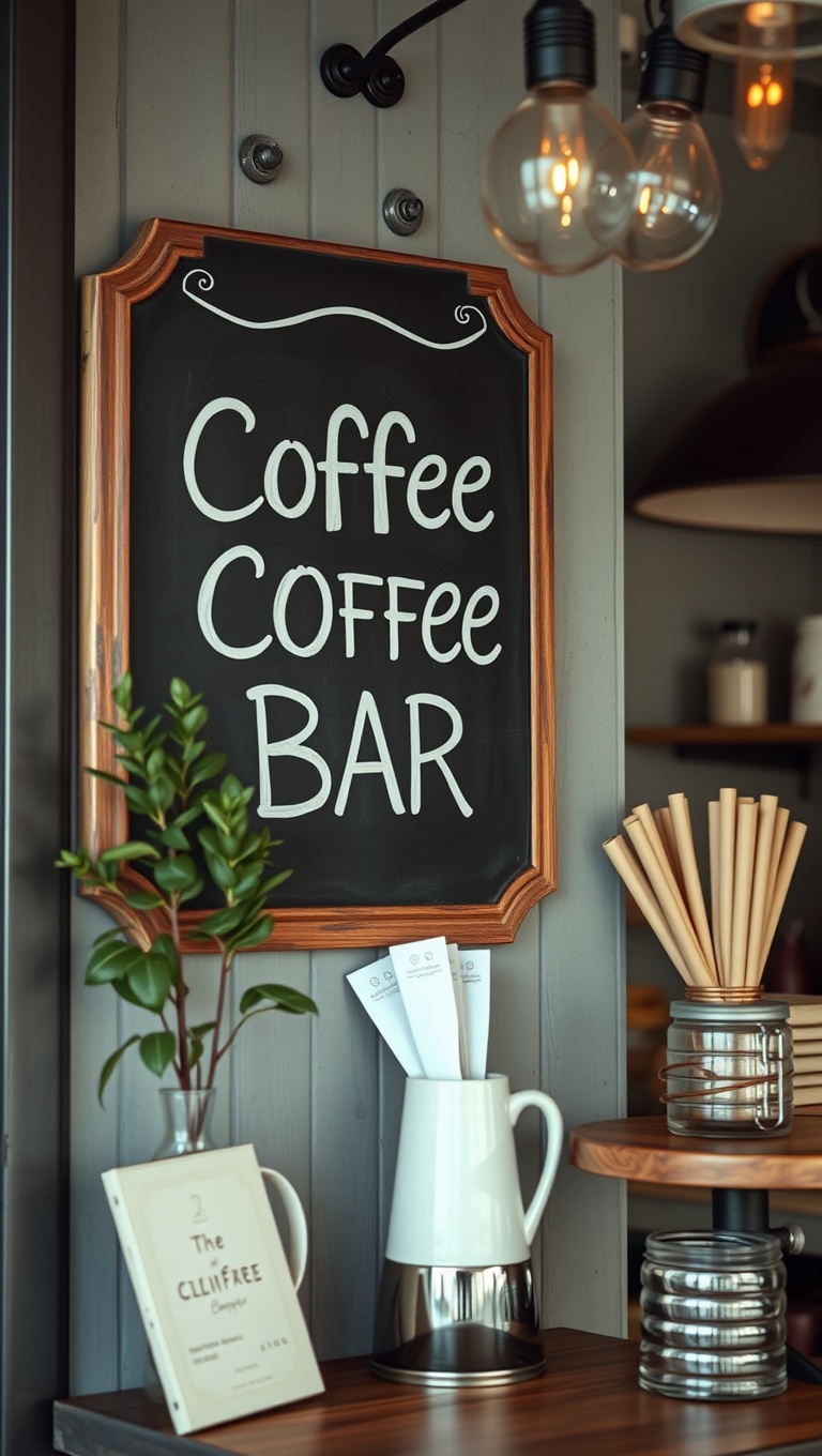 25 Charming Coffee Bar Signage Ideas to Brew Up Your Space - 1. Vintage Chalkboard Charm