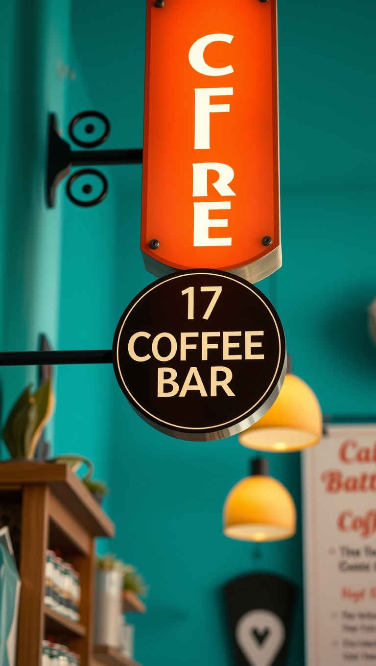 25 Charming Coffee Bar Signage Ideas to Brew Up Your Space - 17. Coffee Cup Silhouettes