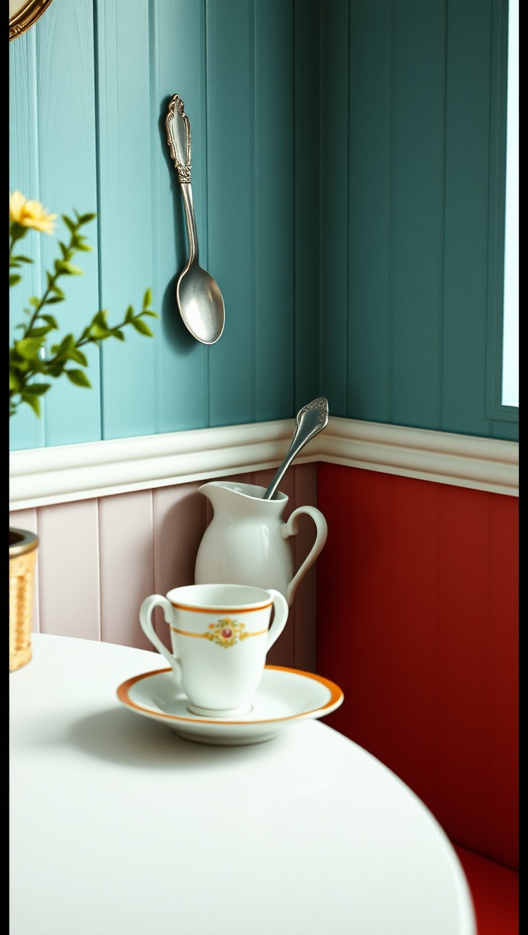 25 Charming Coffee Nook Accents to Brighten Your Space - 17. Vintage Teaspoon Collection: A Touch of Class