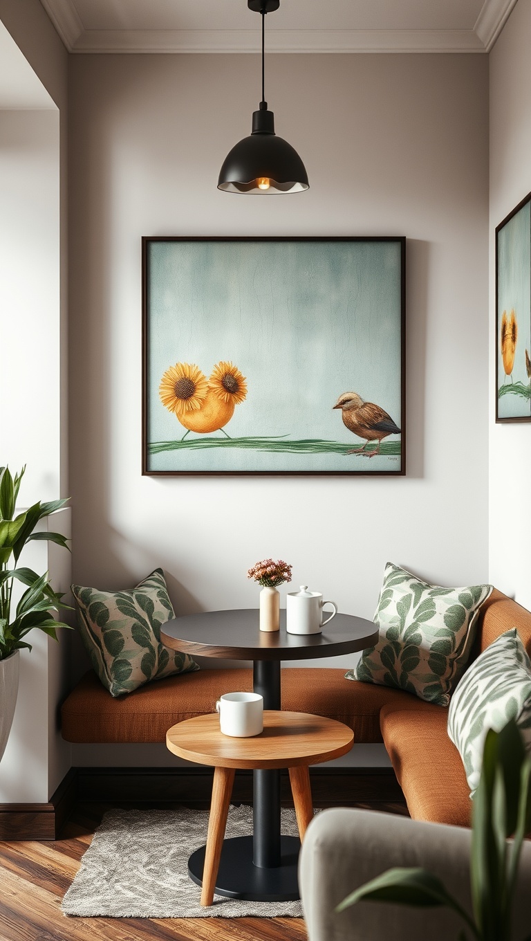 25 Charming Coffee Nook Accents to Brighten Your Space - 1. Whimsical Wall Art: Add a Splash of Fun