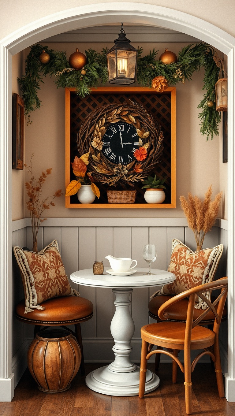 25 Charming Coffee Nook Accents to Brighten Your Space - 23. Seasonal Decor: Celebrate Each Season at Your Nook