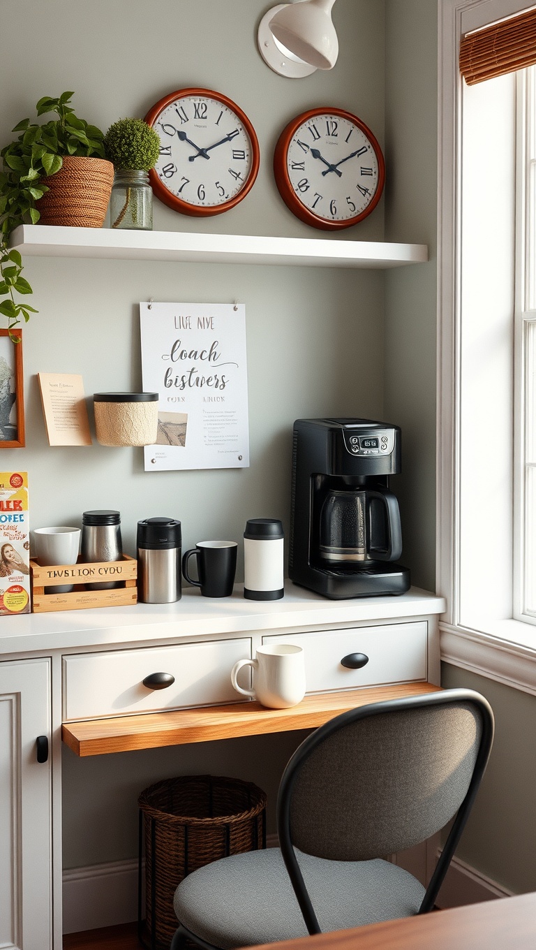 25 Charming Coffee Nook Accents to Brighten Your Space - 21. Personalized Coffee Station: Make It Yours