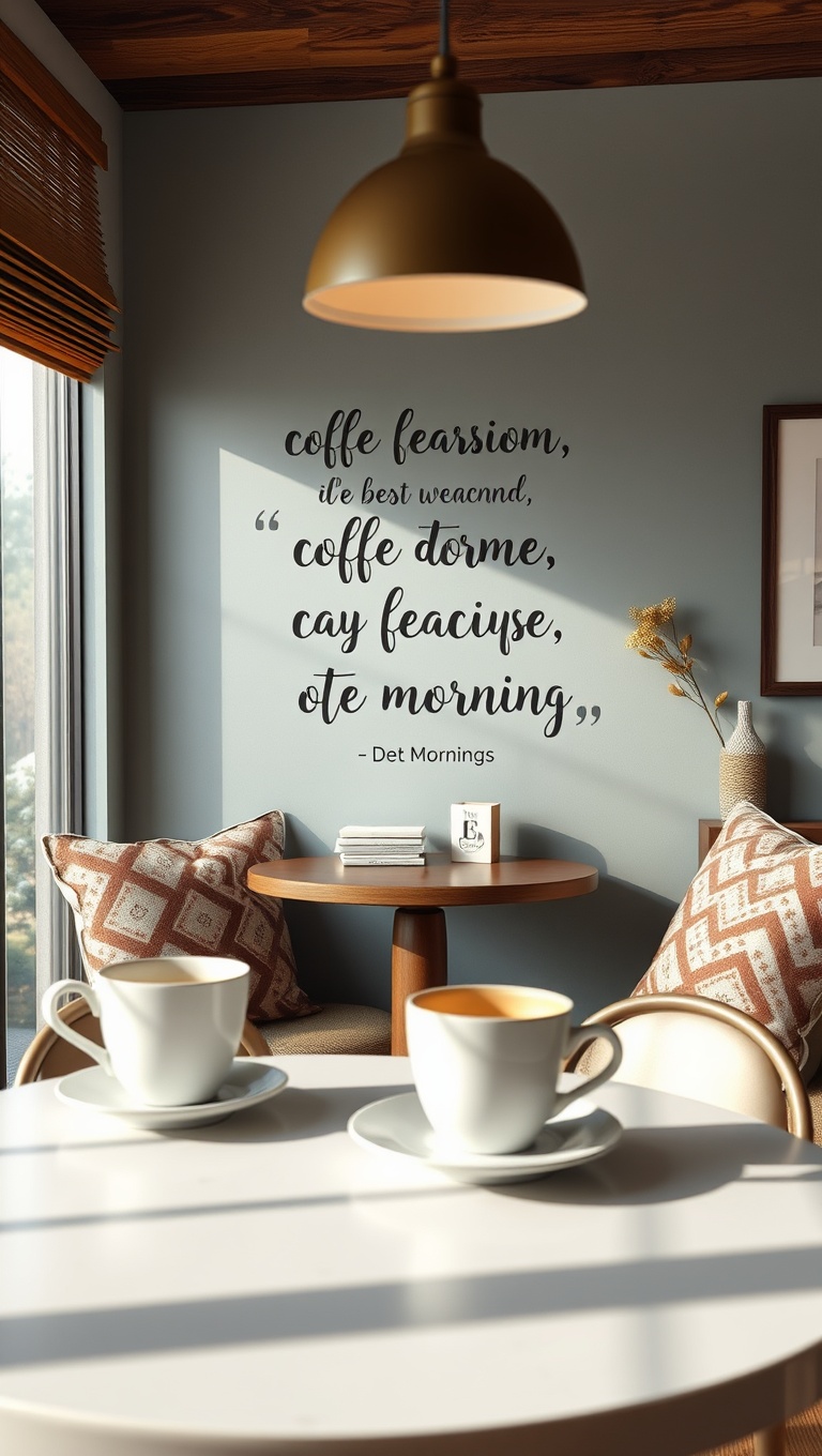 25 Charming Coffee Nook Accents to Brighten Your Space - 15. Heartwarming Quotes: Inspire Your Mornings