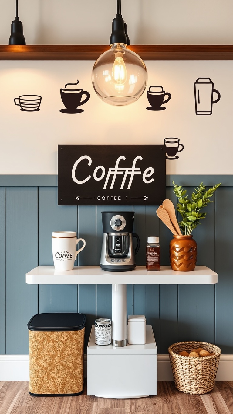 25 Chic Coffee Corner Accessories That Will Transform Your Space - 19. Fun Coffee-Themed Wall Decals