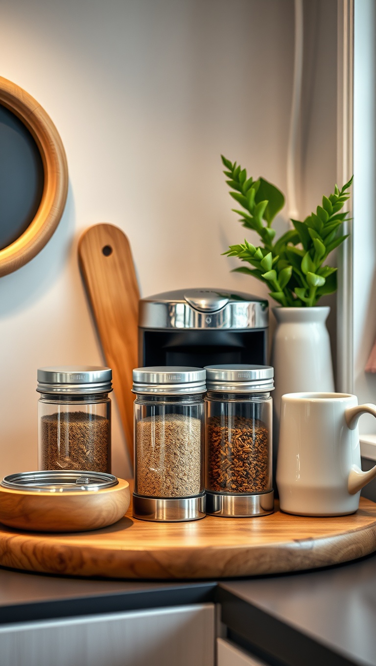 25 Chic Coffee Corner Accessories That Will Transform Your Space - 23. Magnetic Spice Jars for Flavor