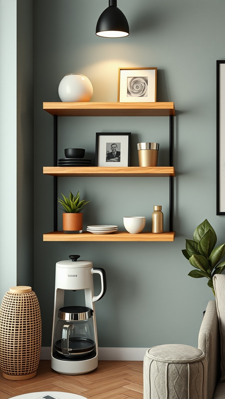 25 Chic Coffee Corner Accessories That Will Transform Your Space - 5. Minimalist Wall Shelf for Display