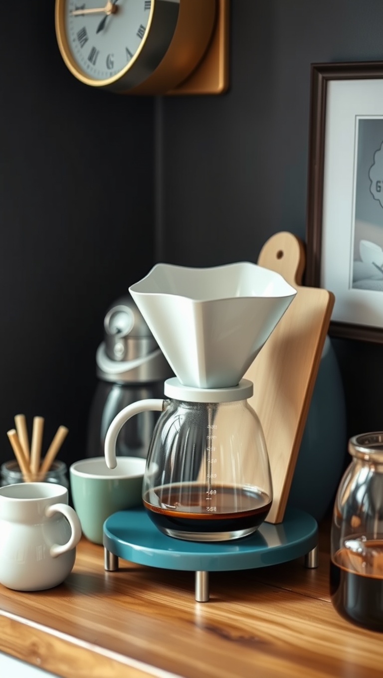 25 Chic Coffee Corner Accessories That Will Transform Your Space - 14. Trendy Pour-Over Coffee Stand