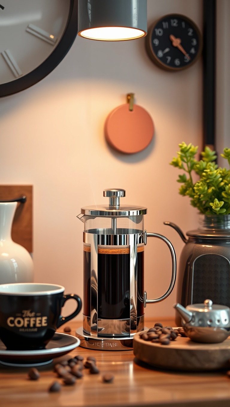 25 Chic Coffee Corner Accessories That Will Transform Your Space - 9. Chic French Press for Instant Style