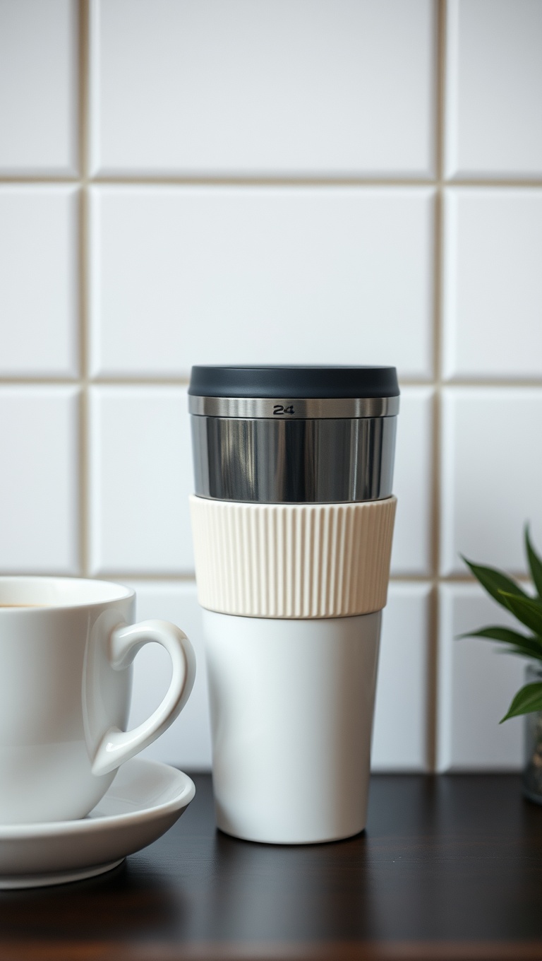 25 Chic Coffee Corner Accessories That Will Transform Your Space - 24. Chic Travel Mug for On-the-Go Style