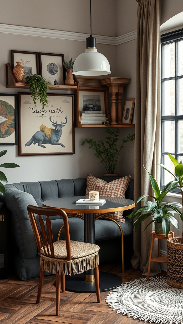25 Eclectic Coffee Nook Styling Ideas to Sip and Savor - 8. Layered Textures: Fabrics and Materials