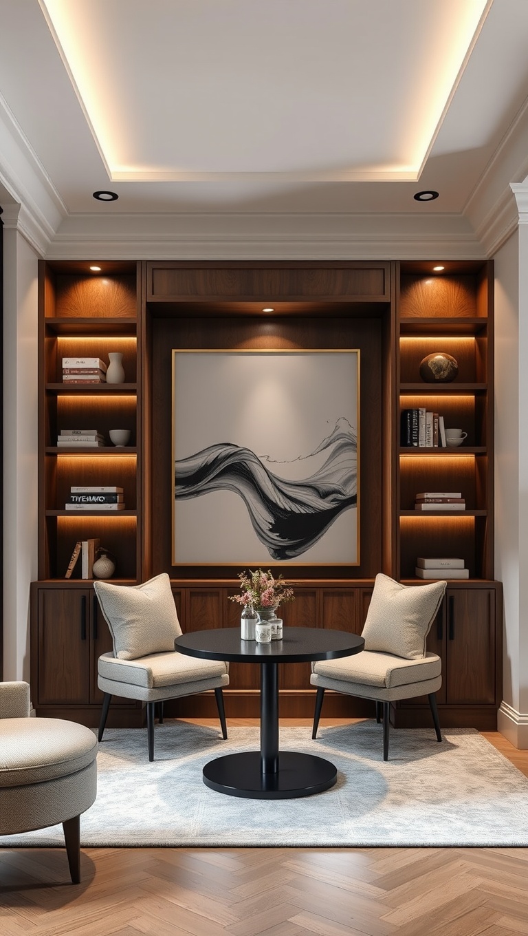 25 Stunning Ideas for Your Luxurious Coffee Nook - 8. Custom Built-Ins for a Seamless Look