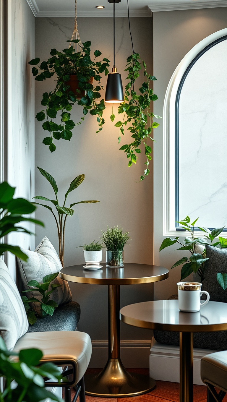25 Stunning Ideas for Your Luxurious Coffee Nook - 7. Botanical Accents with Potted Plants and Herbs