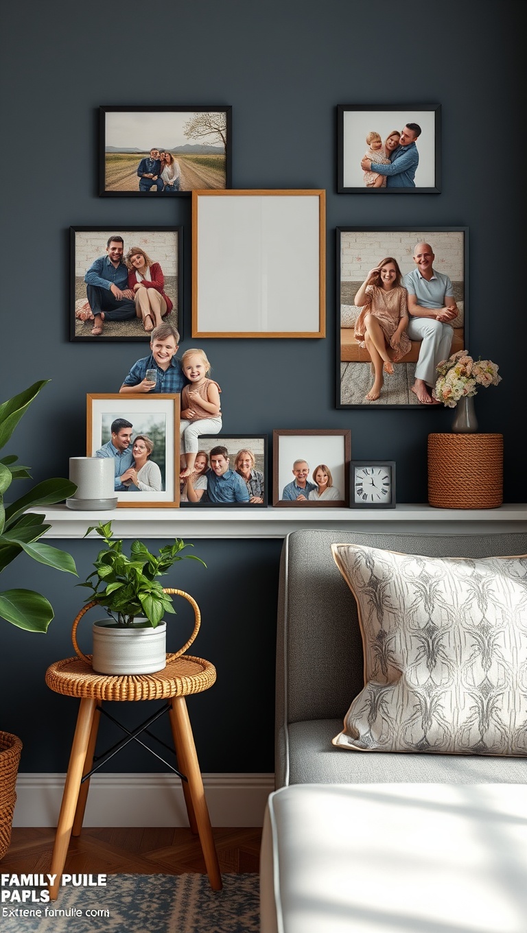 25 Cozy and Creative Ideas for Your Personalized Coffee Nook - 6. Family Photos: Display Your Favorite Memories
